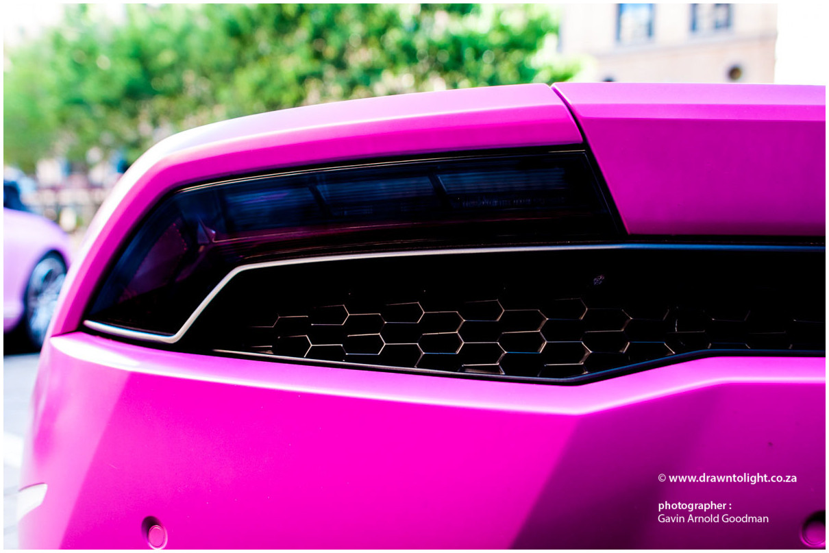 drawntolight pink Lamborghini by Gavin Arnold Goodman